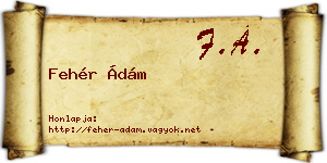Fehér Ádám névjegykártya